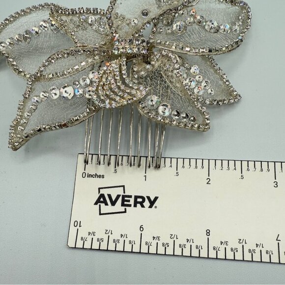 Wedding Floral Hair Comb - Veil Clip - Picture 11 of 16
